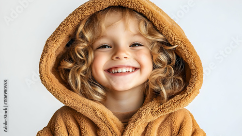 Child Smiles in Soft Brown ...