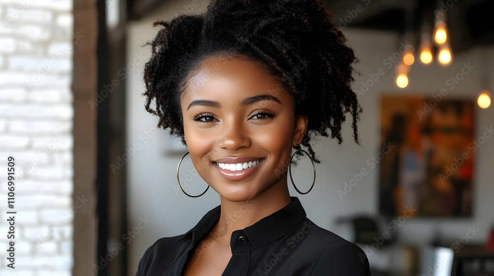 Confident Woman Smiles, Portrait, Natural Beauty, Joyful Expression, Positive Vibes, Happy Lifestyle Confident Woman Smiles, Portrait, Natural Beauty, Joyful Expression, Positive Vibes, Happy Lifestyle