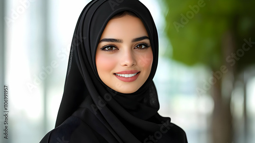 Woman Wearing a Hijab Smile...