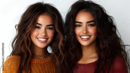 Twins with Beautiful Wavy H...