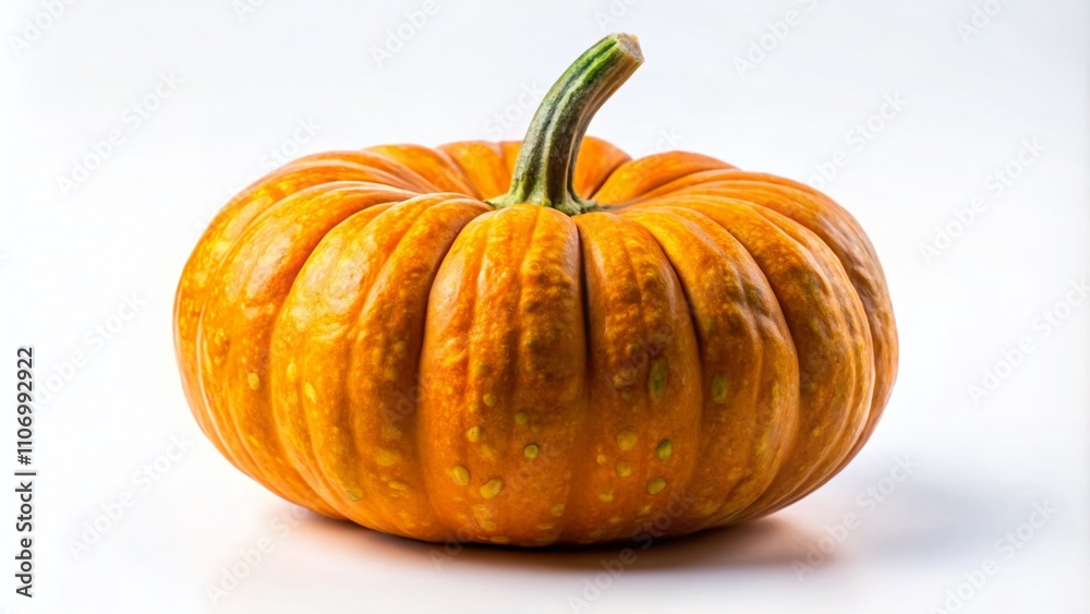 Fototapeta premium Low Light Photography of a Pumpkin Isolated on White Background, Showcasing Its Unique Texture and Color for Creative Design and Artistic Presentations
