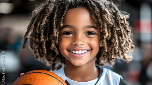 Smiling Child with Basketba...