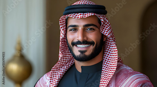 Arabian Man Smiles, Traditi...