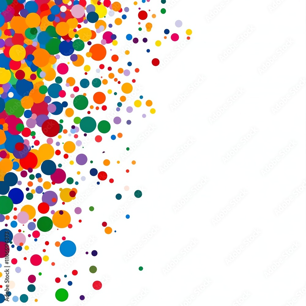 Colorful confetti dots on a white isolated background. Colorful confetti dots on a white isolated background.
