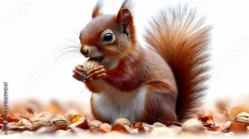 Squirrel Eating Nut: Autumn...
