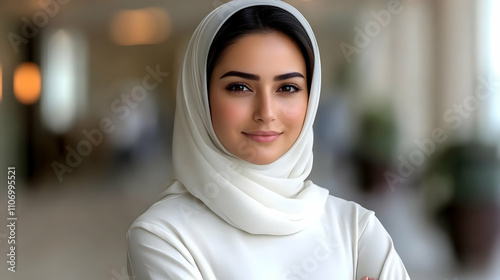 Elegant Woman in White Hijab: Grace, Confidence, and Modern Style