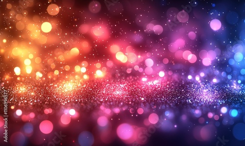 Abstract Bokeh Background with Red, Pink, and Blue Lights