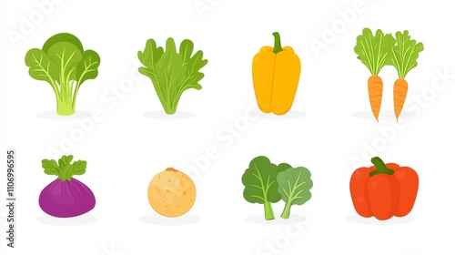 Fresh and Colorful Assortment of Vegetables Illustration Design