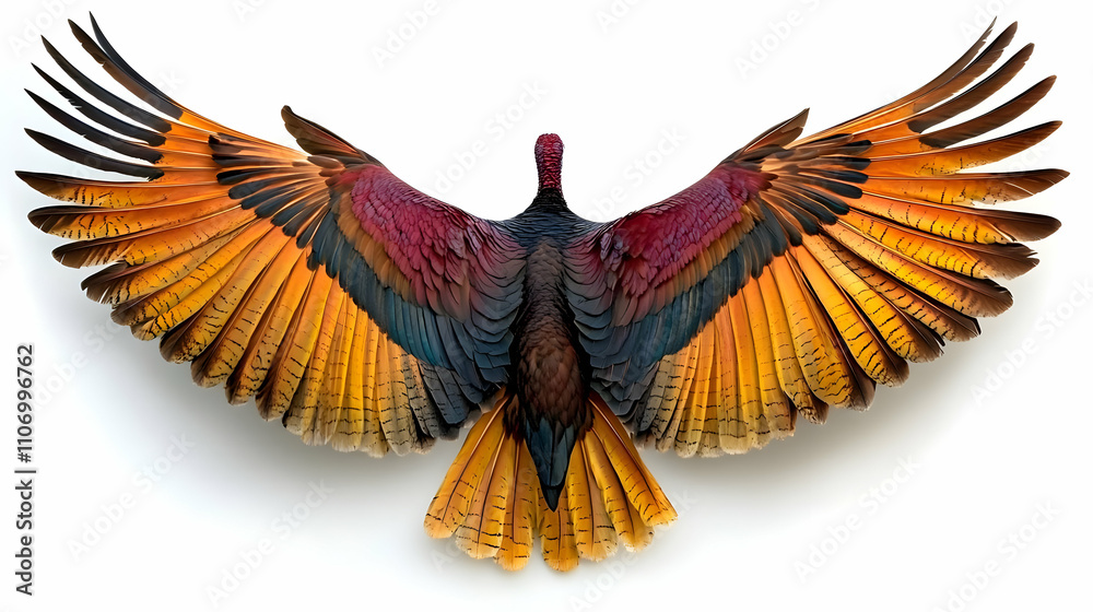Obraz premium Majestic Bird Wings Spread, Vibrant Feathers, Avian Beauty