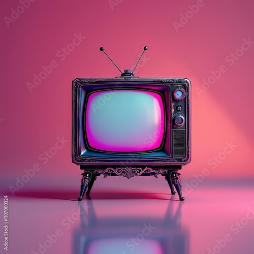 A classic television set, evoking retro charm. photo