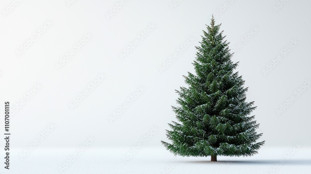 A Single Pine Tree Standing Alone in a Snowy Field A Single Pine Tree Standing Alone in a Snowy Field