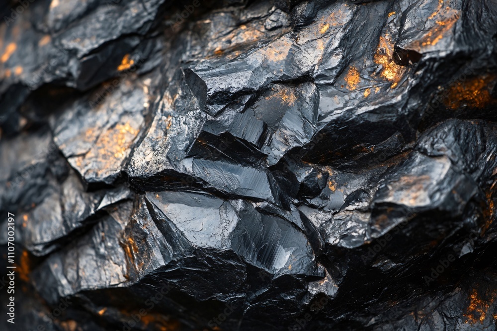 Close up photograph of galena, showcasing its metallic veins and rough texture, ideal for geological or mineral related projects Close up photograph of galena, showcasing its metallic veins and rough texture, ideal for geological or mineral related projects