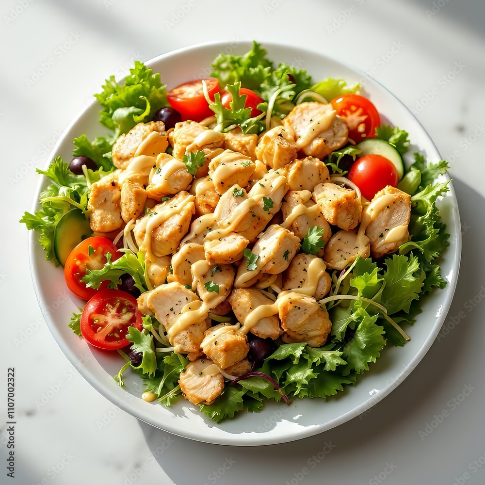 A mouthwatering chicken salad, perfect for any meal. A mouthwatering chicken salad, perfect for any meal.