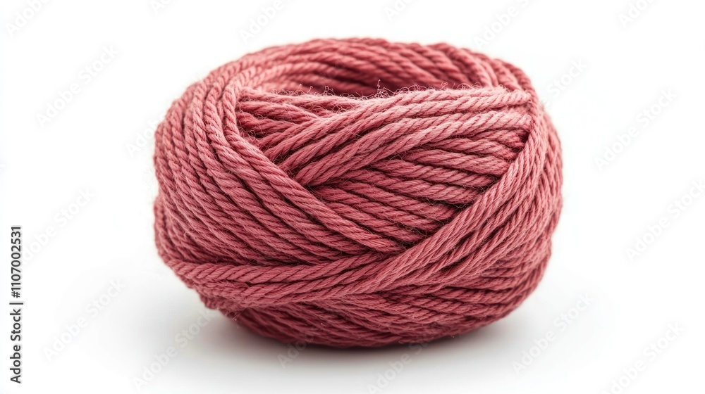 A Single Ball of Dusty Rose Colored Yarn A Single Ball of Dusty Rose Colored Yarn