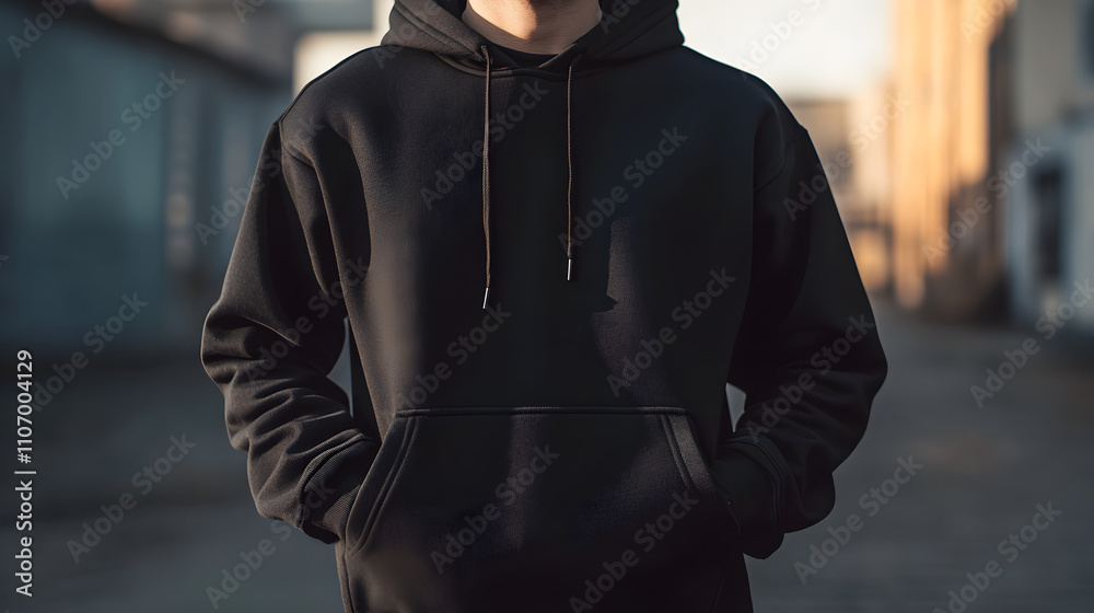 A plain hoodie displayed from the front A plain hoodie displayed from the front