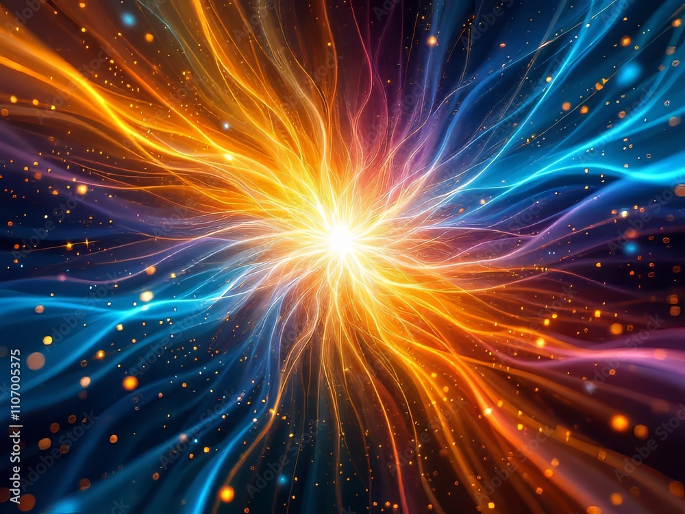 Abstract radial light bursts, long exposure. Abstract radial light bursts, long exposure.