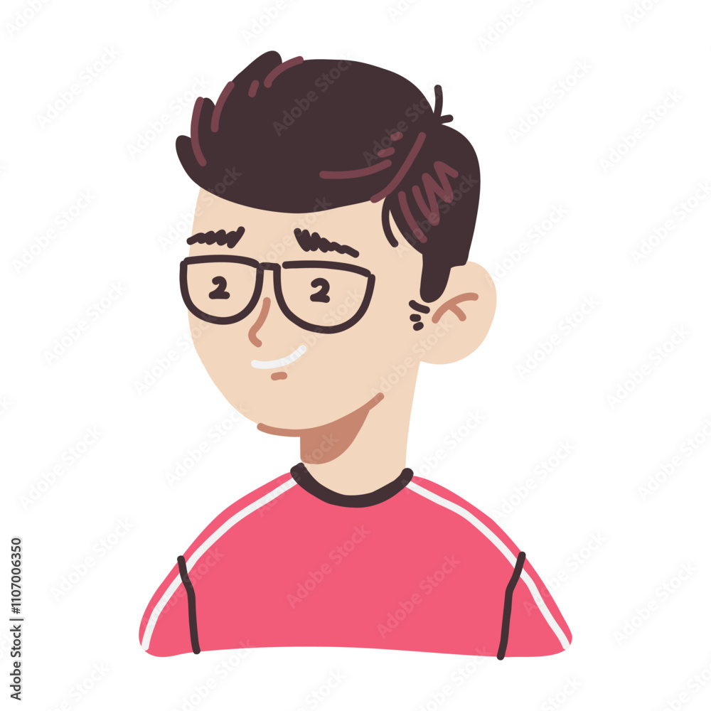Cute Smiling Boy Cartoon Flat Illustration Cute Smiling Boy Cartoon Flat Illustration