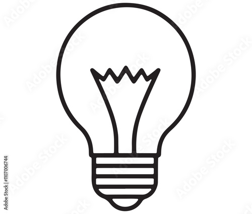 Light bulb icon, Outline light bulb vector illustration