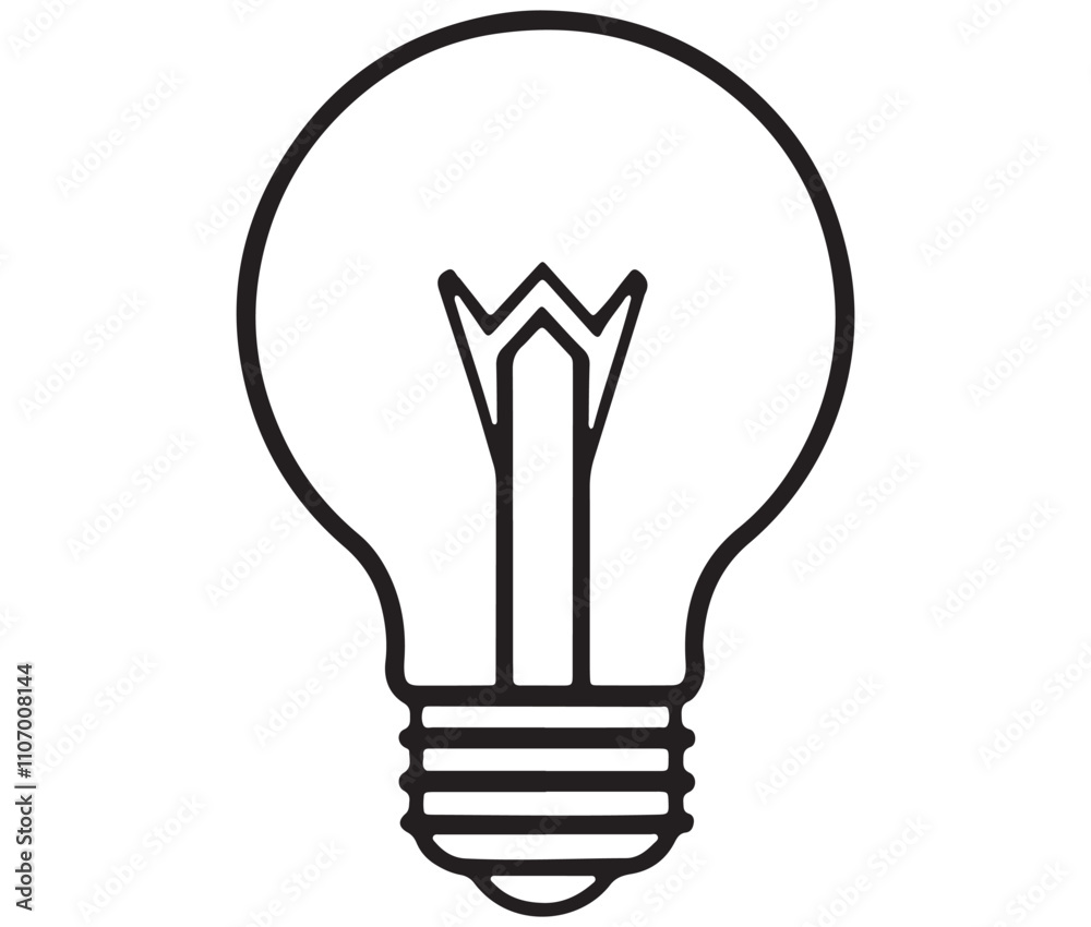 Light bulb icon, Outline light bulb vector illustration Light bulb icon, Outline light bulb vector illustration