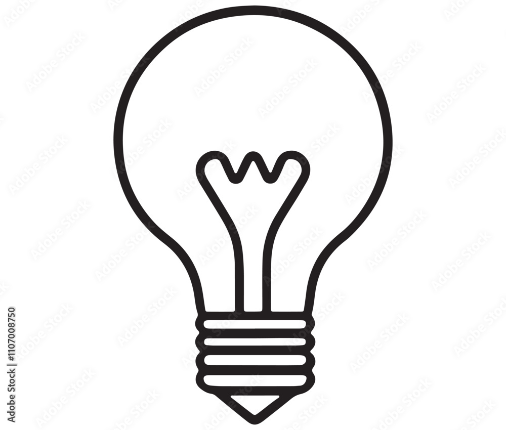 Light bulb icon, Outline light bulb vector illustration Light bulb icon, Outline light bulb vector illustration