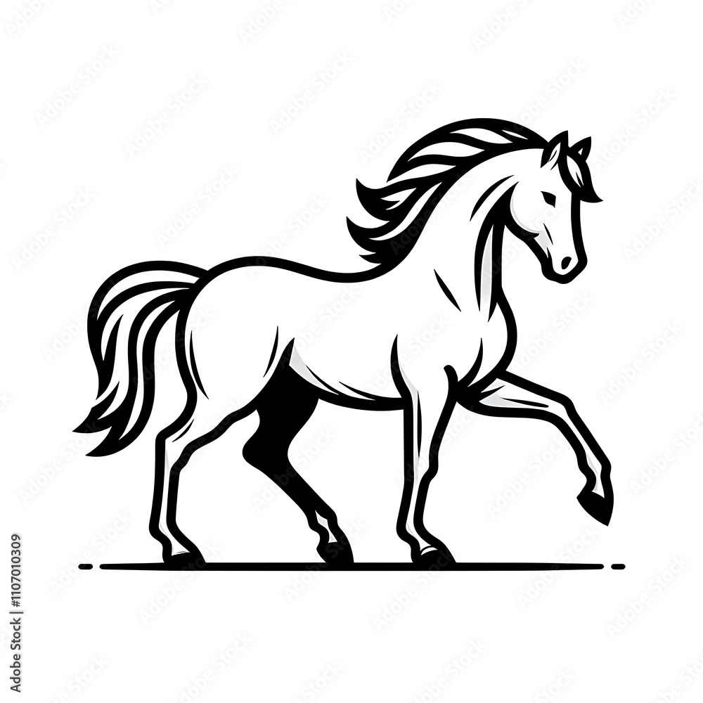 Stylized illustration of a trotting horse. Stylized illustration of a trotting horse.