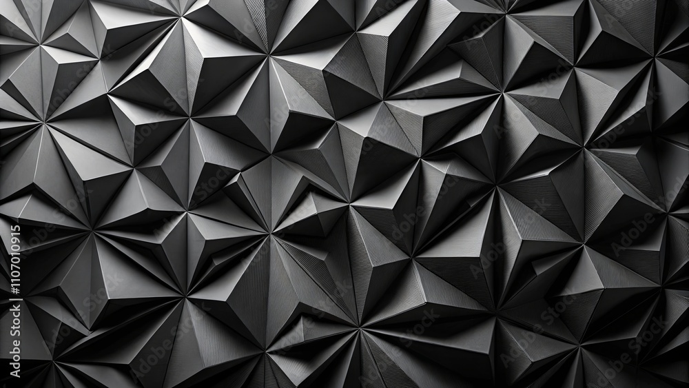 Abstract Dark Grey Geometric Textured Background of Interlocking Triangles Abstract Dark Grey Geometric Textured Background of Interlocking Triangles