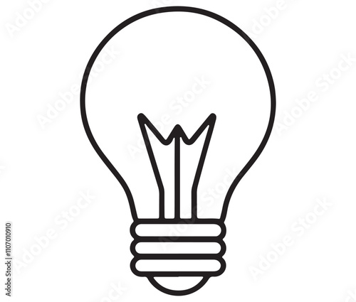 Light bulb icon, Outline light bulb vector illustration