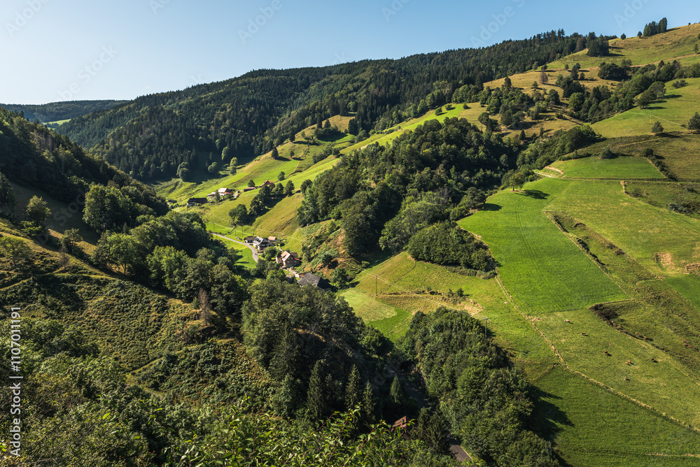 View of the Muenstertal Valley in the Black Forest region of Baden-Wuerttemberg, Germany View of the Muenstertal Valley in the Black Forest region of Baden-Wuerttemberg, Germany