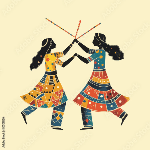 womans with a holdind sticks and fighting 