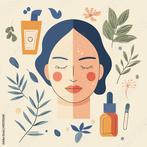 woman applying cosmetic cream