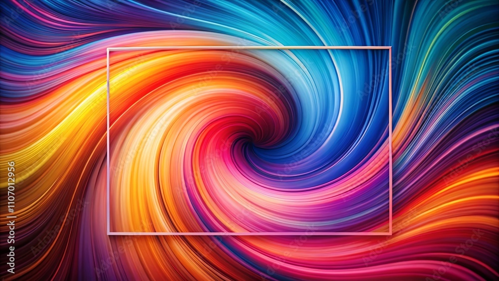 Abstract swirling vibrant colors with a rectangular frame Abstract swirling vibrant colors with a rectangular frame