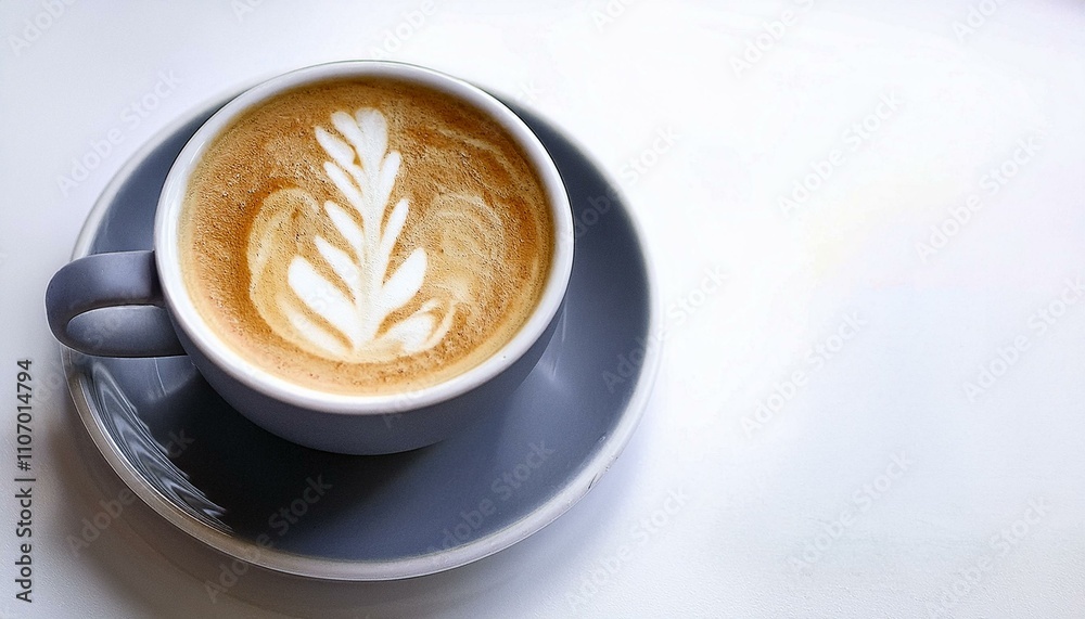 Hot cappuccino coffee cup on isolated white background Hot cappuccino coffee cup on isolated white background