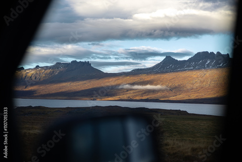 sunrise over the mountains in iceland