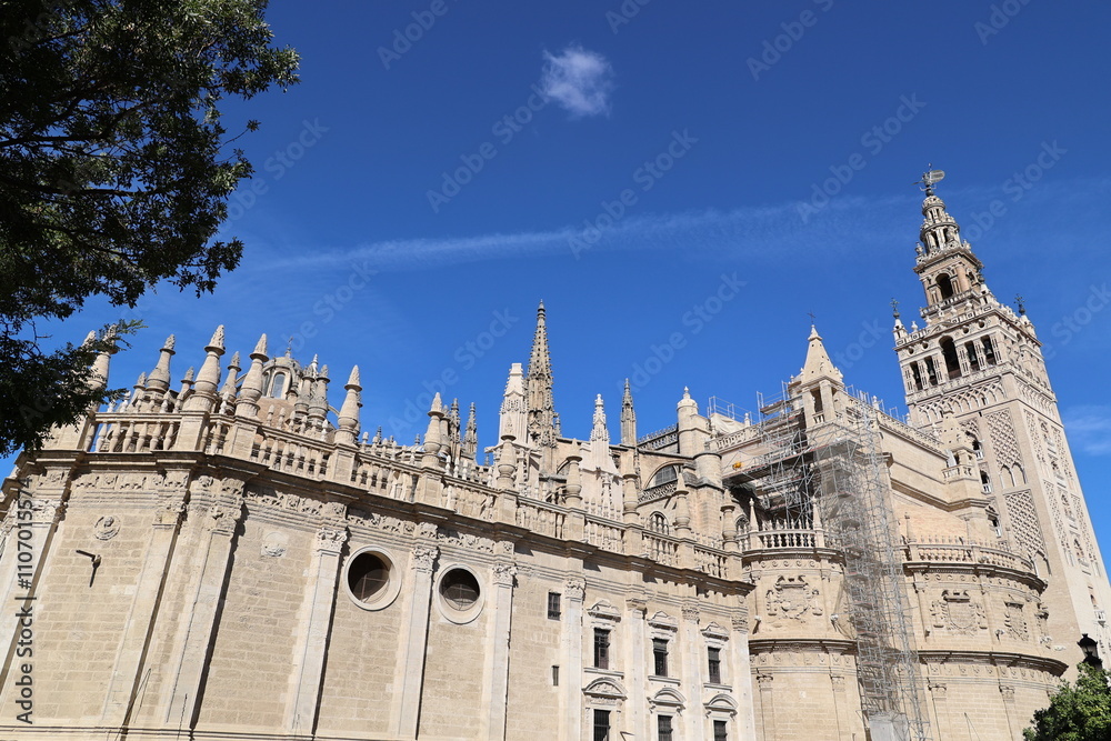 Perspective view of the world famous Cathedral of Seville, Andalusia, Spain Perspective view of the world famous Cathedral of Seville, Andalusia, Spain