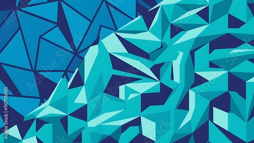 Vector abstract bright blue geometric background, consists of triangles. Polygonal abstract aqua background. Vector illustration