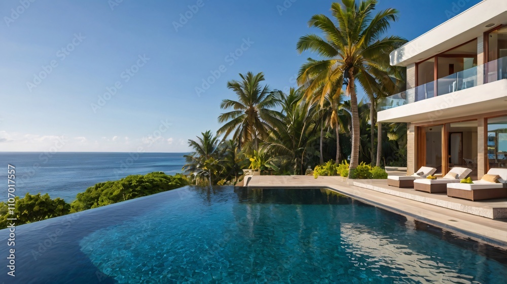 Beach House with Curved Design and Tropical Ocean Views V13 Beach House with Curved Design and Tropical Ocean Views V13