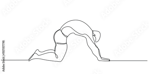 Arcontinuous line drawing of male Kegel exercises.one line drawing of man doing kegel exercises.simple single line vector illustration.isolated white background