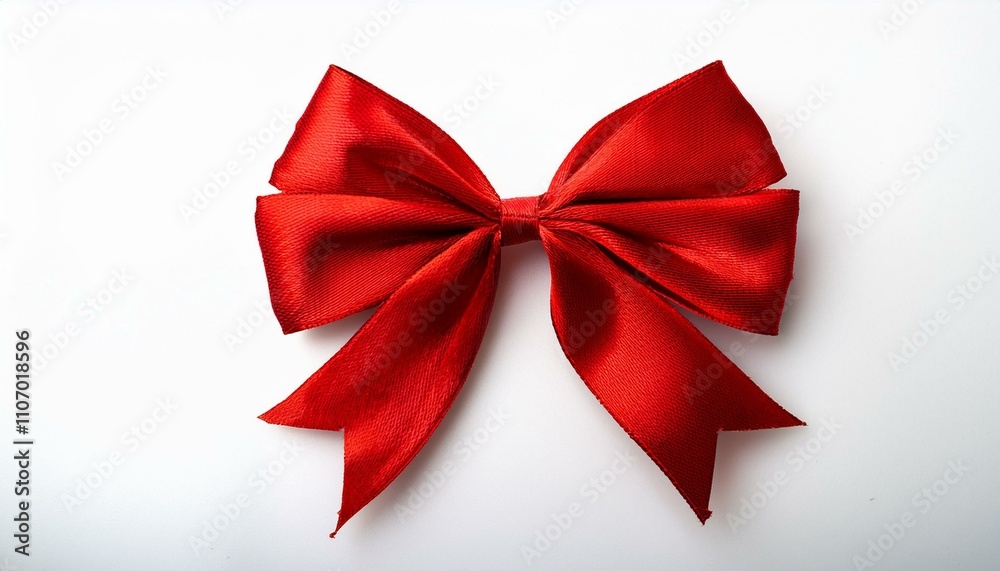 Shiny red satin ribbon on white isolated background Shiny red satin ribbon on white isolated background