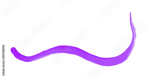 Isolated purple brush stroke on transparent background.