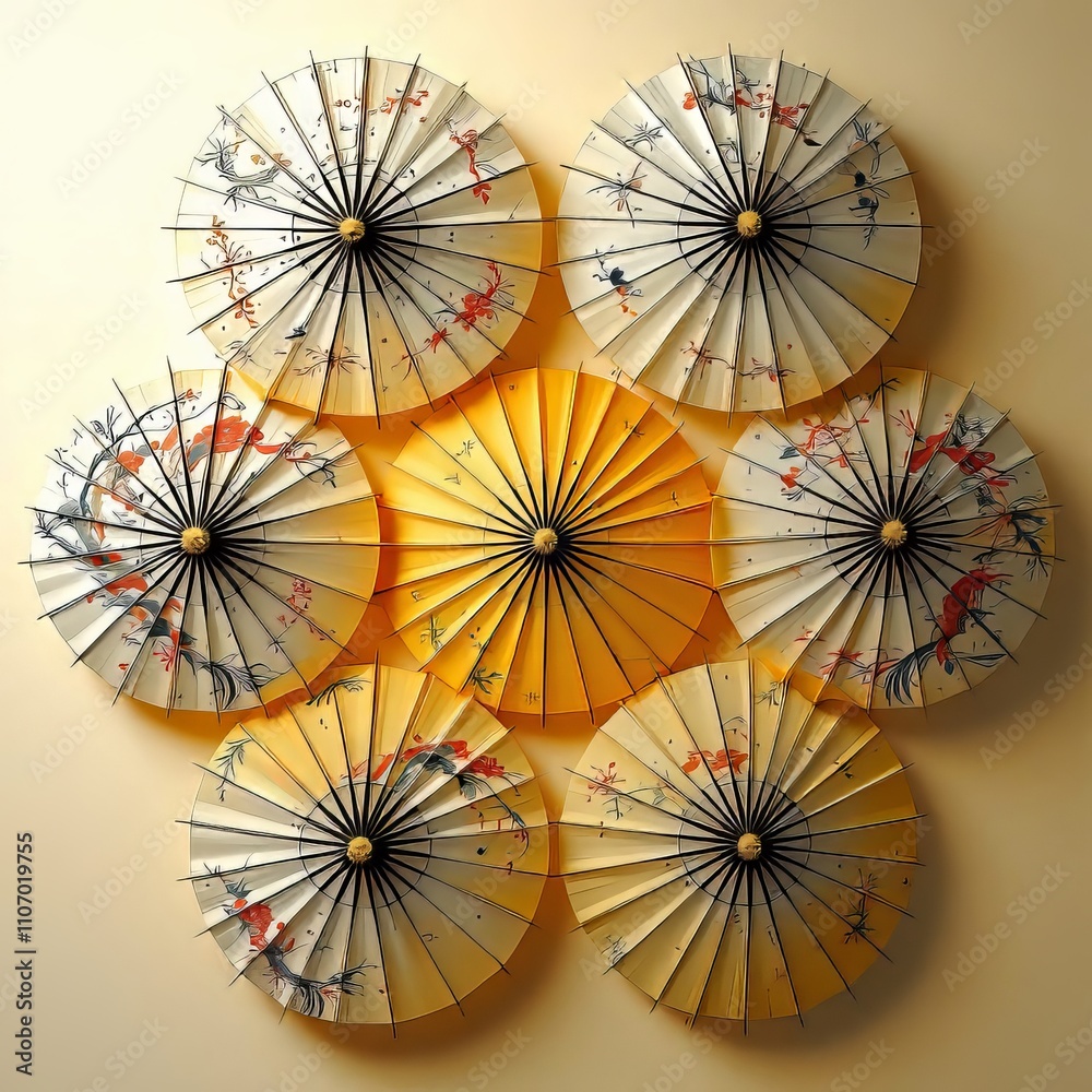 Graceful Japanese umbrellas, artistry in every fold. Graceful Japanese umbrellas, artistry in every fold.