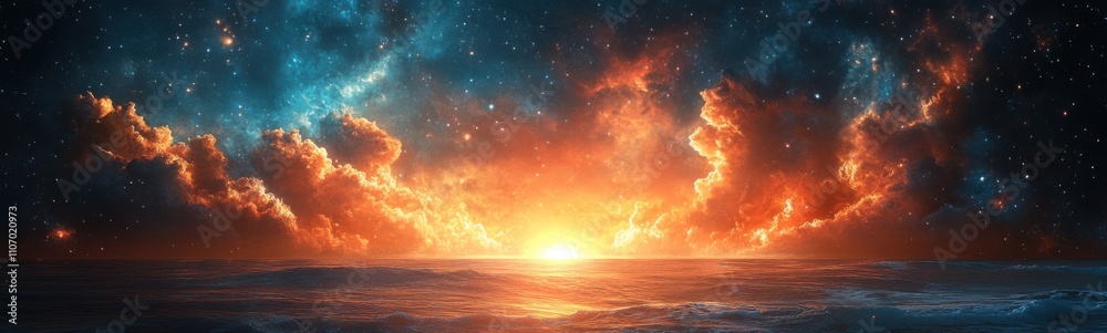 Fototapeta premium Picture of a sunset over the ocean