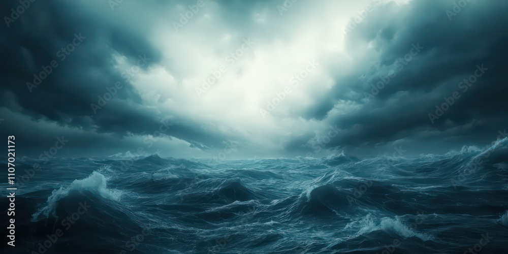 A landscape with dark, turbulent clouds taking up the sky, creating a foreboding atmosphere. A landscape with dark, turbulent clouds taking up the sky, creating a foreboding atmosphere.