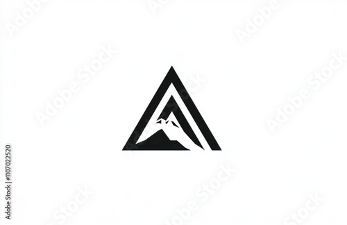 Abstract mountain peak inside triangle logo.