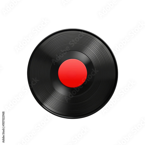 Classic vinyl record with a vibrant red label photo