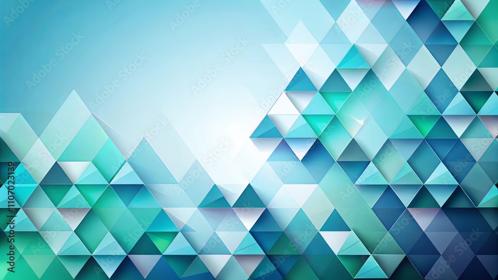 Fototapeta premium Abstract Geometric Teal and Blue Triangular Mosaic Background Design