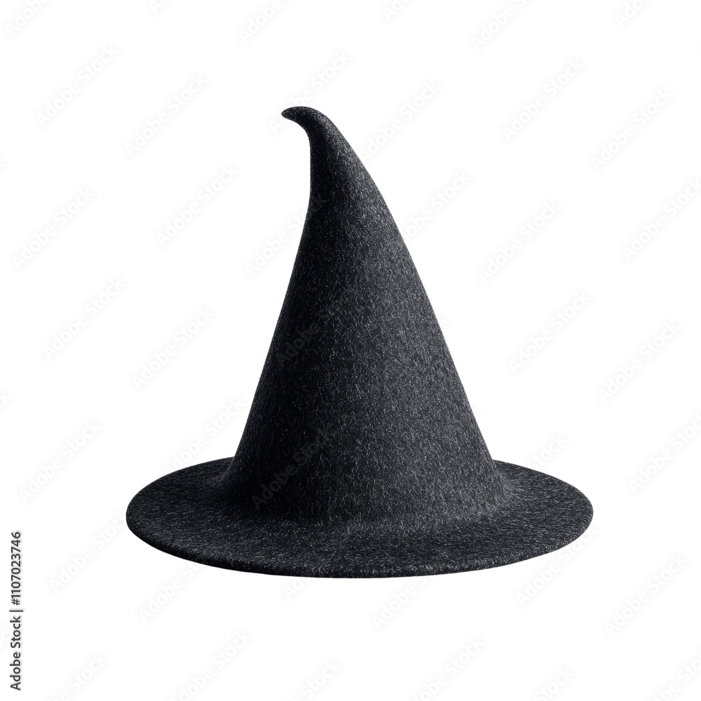 Classic black witch hat on a transparent background Classic black witch hat on a transparent background