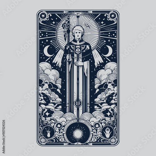 priest ouija tattoo for tarot enthusiasts