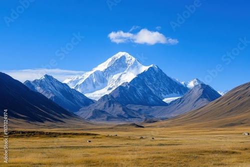 Discover Inner Peace: A Tranquil View of a Serene Mountain Range Embracing Nature's Calm