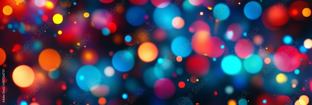 Colorful Confetti and Streamers with Vibrant Red and Blue Lights Fluttering in the Air Colorful Confetti and Streamers with Vibrant Red and Blue Lights Fluttering in the Air