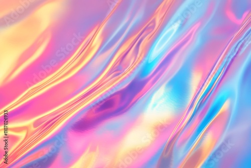 Abstract Pastel Holographic Gradient Background Texture with Colorful Digital Grain in Retro Analog Photo Film Overlay Effect